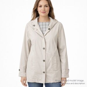 245. London Fog Khak(ease) Women’s Hooded Khaki Coat XL